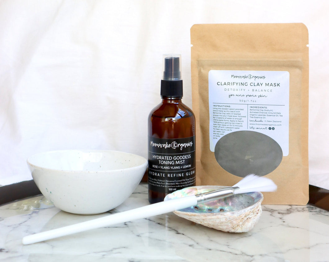 Clay Mask Kit with Hydrated Goddess Toning Mist